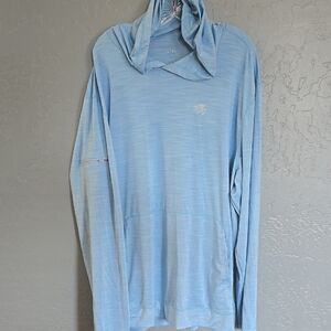 SPF 50 Salty Dog Fishing Light Blue Men's Hoodie